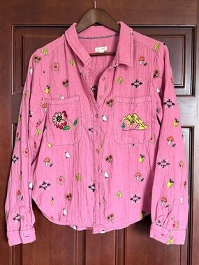 SOLD OUT! Anthropologie Pilcro Embroidered Shirt, women's L